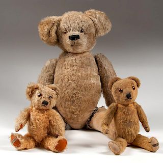 Merrythought Teddy Bears, Lot of Three