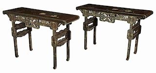 Pair of Chinese Lacquered Altar Tables
