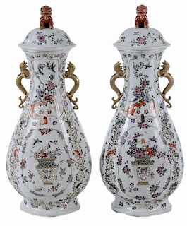 Pair Large Chinese Vases