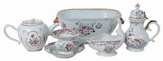 Six Pieces Famille Rose Chinese Export Porcelain