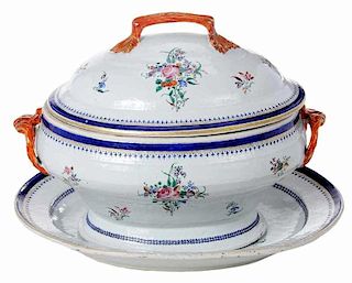 Chinese Porcelain Covered Tureen and Underplate