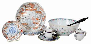 Eight Pieces Asian Export Porcelain