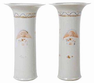 Pair of Chinese Export American Eagle Vases