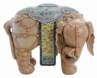 Chinese Export Porcelain Elephant Figure