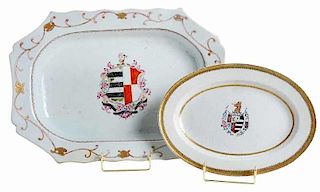 Two Chinese Export Armorial Platters