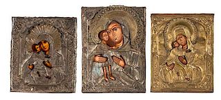 Russian Icons with Riza, Our Lady of Vladimir 