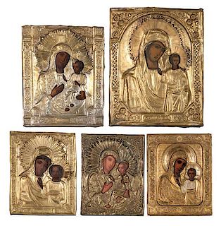 Russian Icons with Riza, The Lady of Kazan 