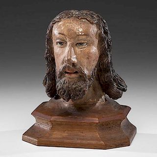18th Century Polychrome Head of Christ 