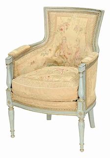 Directoire Style Paint Decorated Bergere