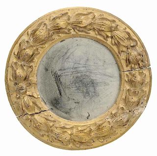 Neoclassical Wreath Form Carved and Gilt Mirror