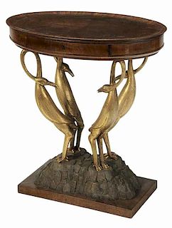 Classical Figured Walnut and Parcel Gilt Table