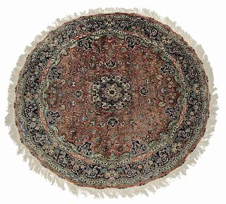 Oval Silk Tabriz Rug