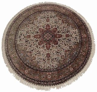 Circular Silk Tabriz Carpet