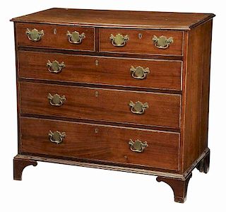 Chippendale Mahogany Five Drawer Chest