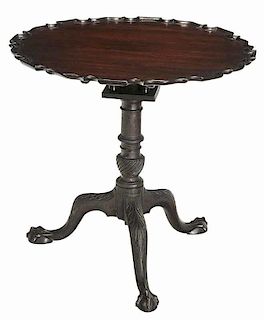 Chippendale Carved Mahogany Pie Crust Tea Table