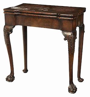 George II Style Carved Walnut Games Table