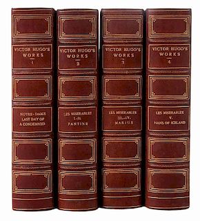 Leather-Bound Victor Hugo Set, Ten Volumes