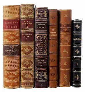 38 Leather Bound Books Including Dickens Set