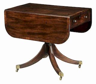 Regency Inlaid Mahogany Pedestal Table