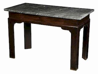 Chippendale Mahogany Marble Top Slab Table