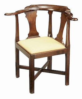 Chippendale Mahogany Corner Chair
