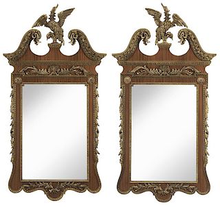 Good Pair Chippendale Style Parcel Gilt Mirrors