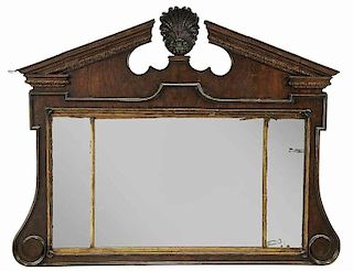 George II Carved and Figured Walnut Mirror