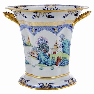 Large Spode Two Handled Chinoiserie Vase