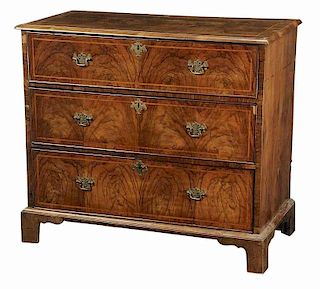 George I Style Figured Walnut Chest of Drawers