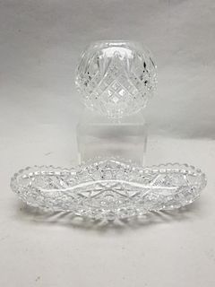 (2) Assorted Pieces of Cut Glass