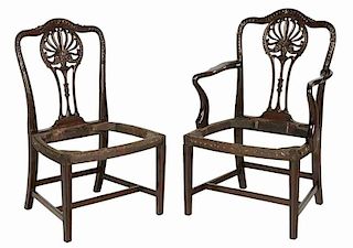 12 Large Scale George III Style Dining Chairs
