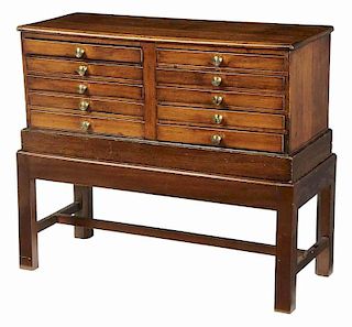 Georgian Fruitwood Tabletop Medals Cabinet