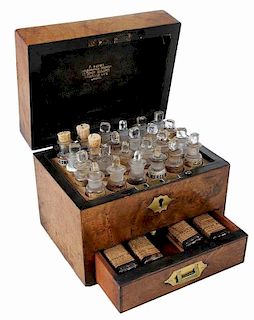 19th Century Apothecary Box With Bottles