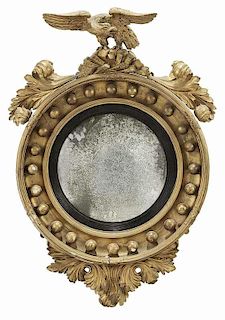 Classical Carved and Gilt Convex Mirror