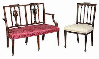 New York Federal Style Double Chair Back Settee