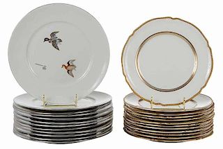 24 Porcelain Dinner Plates/12 by Lynn Bogue Hunt