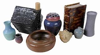 Nine Pieces of Art Pottery, Newcomb, Fulper