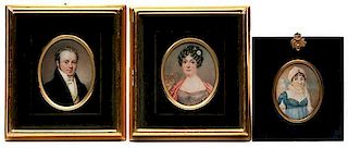 Portrait Miniatures on Ivory of the Ledlie Family 