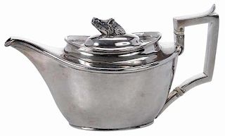 Scottish Silver Teapot, Boar Finial