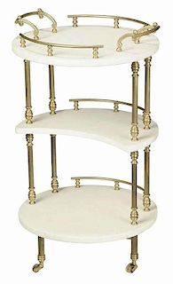 Modern Marble and Brass Trolley Table