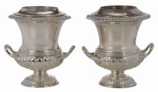 Pair of Silver Plated Wine Coolers