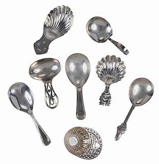 14 English Silver Tea Caddy Spoons