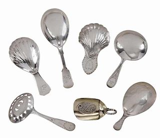 14 English Silver Tea Caddy Spoons