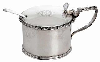 George IV English Silver Mustard Pot and Spoon