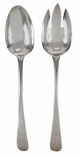 Two Hester Bateman English Silver Spoons