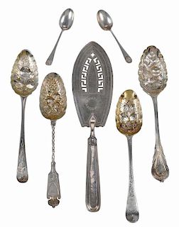 Sixteen Pieces Assorted English Silver Flatware