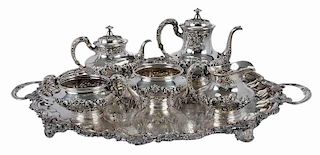 Sterling Tea Service with Silver-Plate Tray