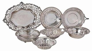 Seven Pieces Sterling Hollowware