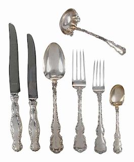 Whiting Louis XV Sterling Flatware, 46 Pieces