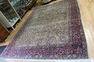 Antique , Finely Woven Handmade Kirman Carpet